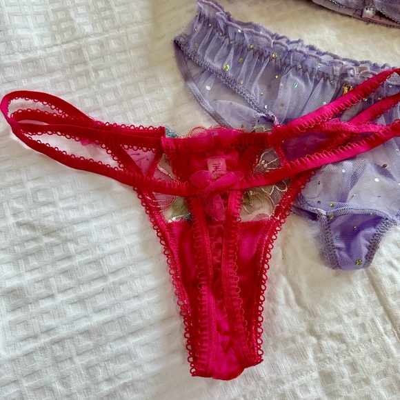 Victoria’s Secret For Love and Lemons Luella Thong Panty Pink - Picture 9 of 13